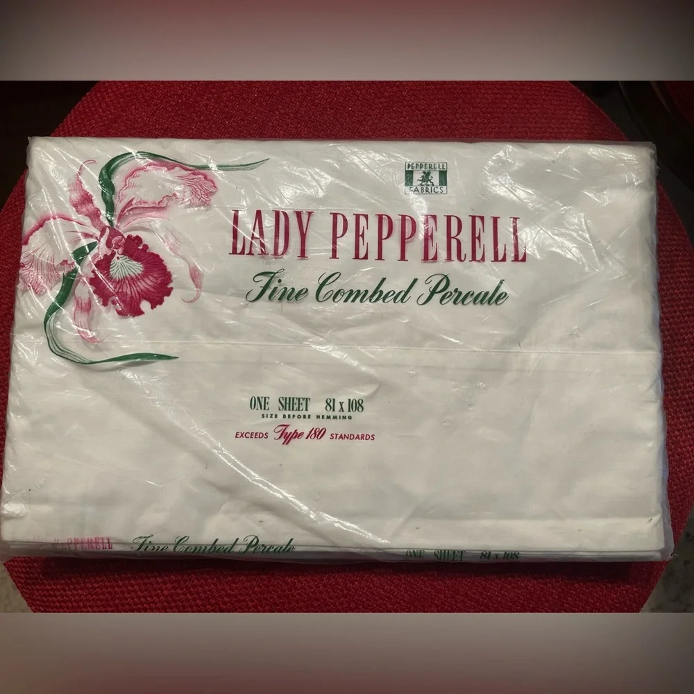 Lady Pepperell White Double Full Flat Sheet Percale Cotton Vintage 60s 70s